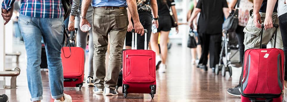 Busy airport with passengers